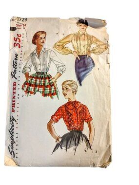 1950s Vintage Sewing Pattern 3 Styles Of Fitted Figure Hugging Blouses Tops B 34